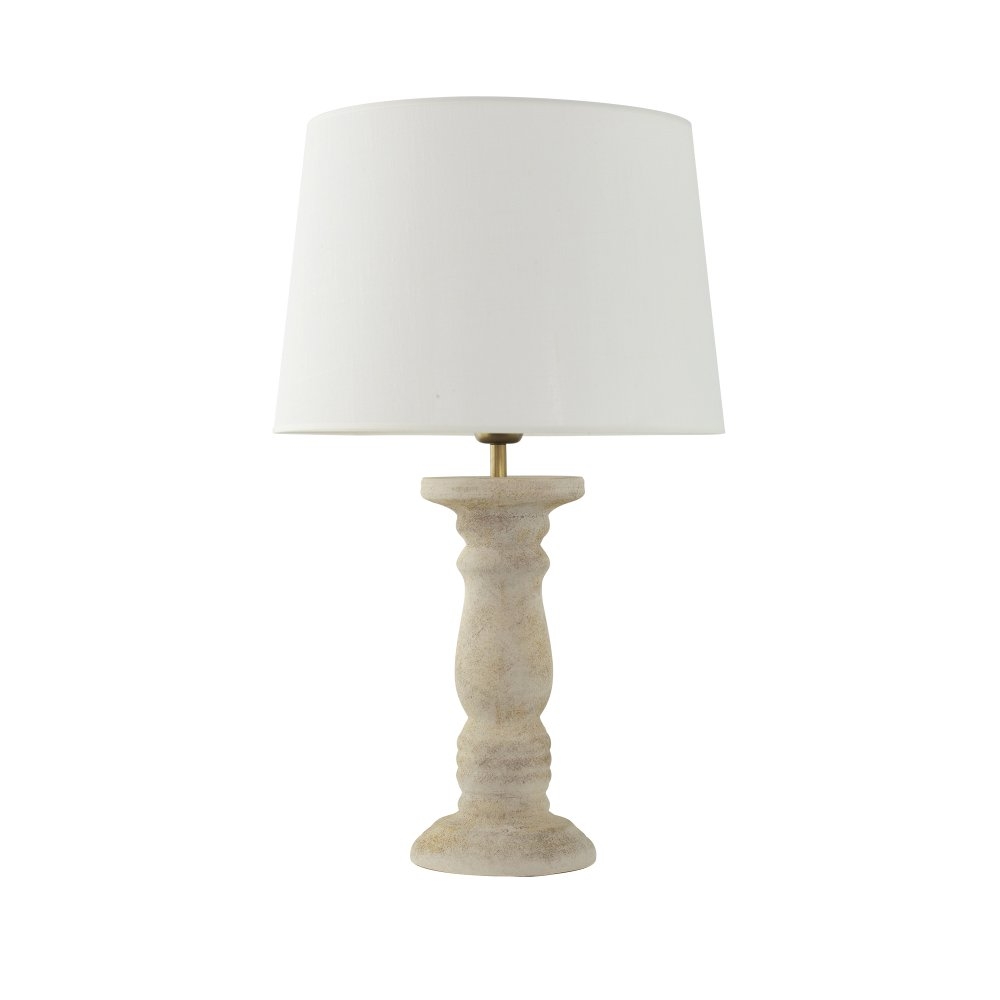 Lámpara de Mesa de Cerámica Beige de 58cm | Serie ROMINA