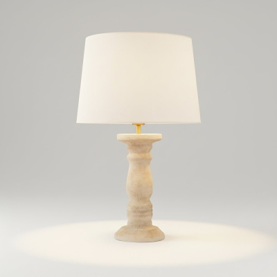 Lámpara de Mesa de Cerámica Beige de 58cm | Serie ROMINA