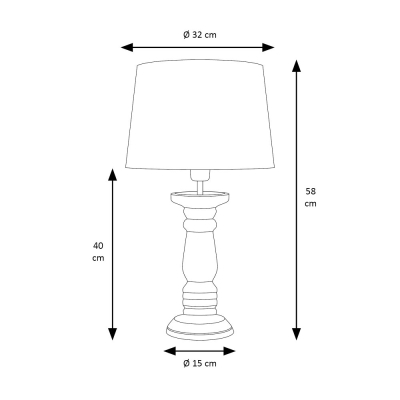 Lámpara de Mesa de Cerámica Beige de 58cm | Serie ROMINA
