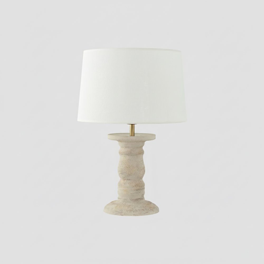 Lámpara de Mesa de Cerámica Beige de 43cm | Serie ROMINA