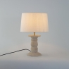 Lámpara de Mesa de Cerámica Beige de 43cm | Serie ROMINA