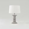 Lámpara de Mesa de Cerámica Beige de 43cm | Serie ROMINA