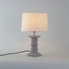 Lámpara de Mesa de Cerámica Beige de 43cm | Serie ROMINA