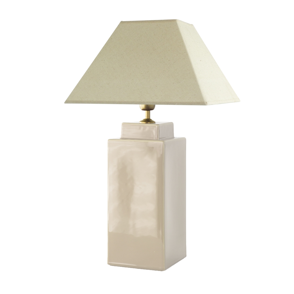 Lámpara de Mesa de Cerámica Beige | Serie ALBA