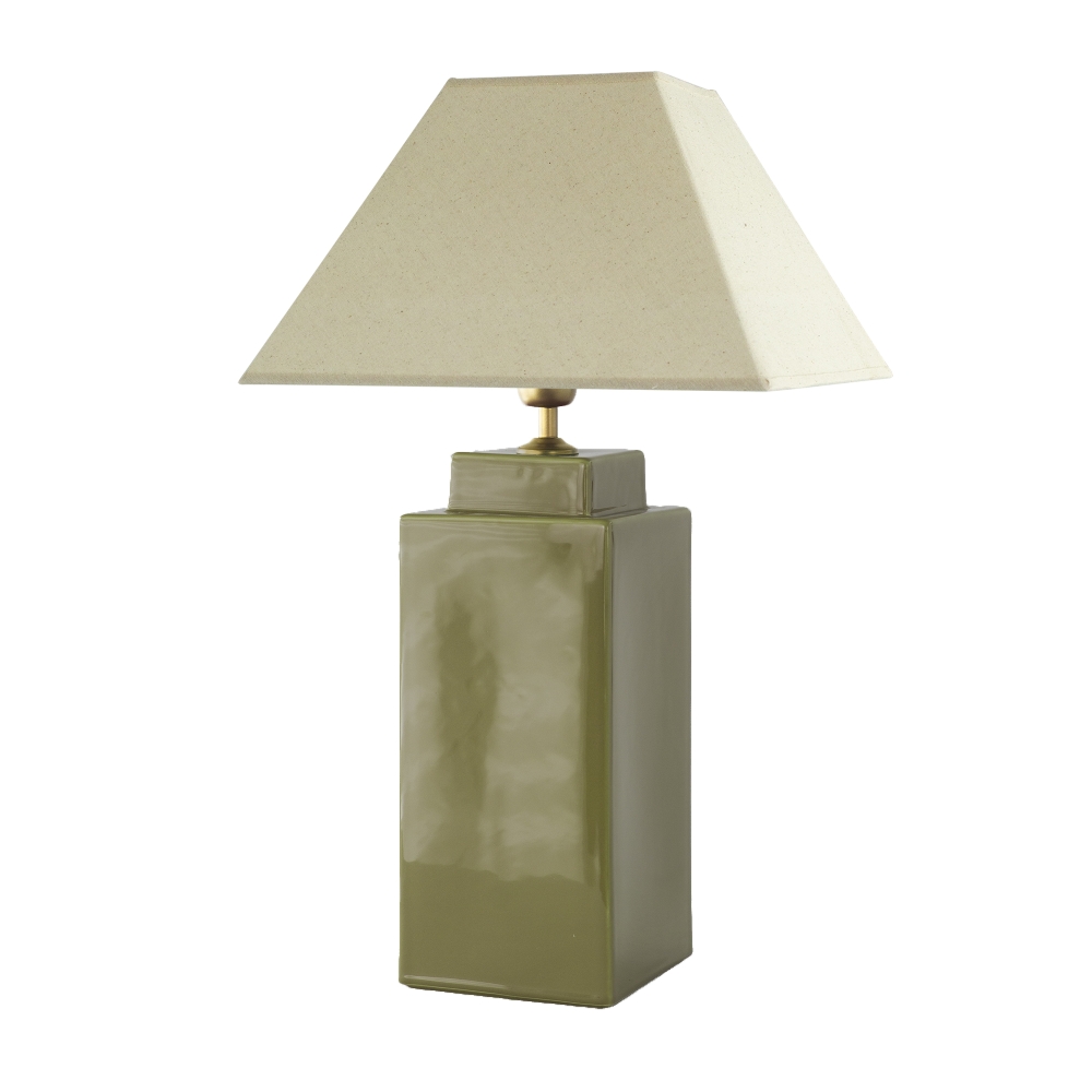Lámpara de Mesa de Cerámica Beige | Serie ALBA