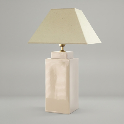 Lámpara de Mesa de Cerámica Beige | Serie ALBA