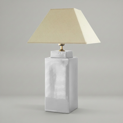 Lámpara de Mesa de Cerámica Beige | Serie ALBA