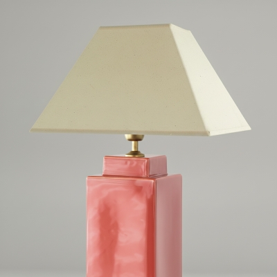 Lámpara de Mesa de Cerámica Beige | Serie ALBA