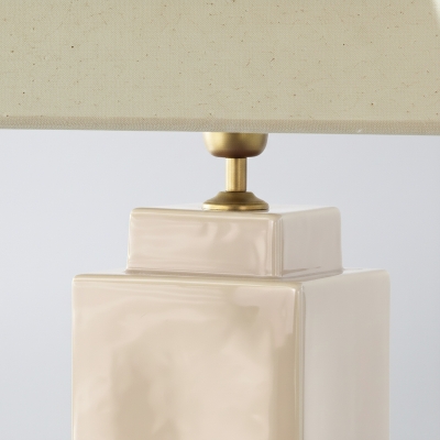 Lámpara de Mesa de Cerámica Beige | Serie ALBA
