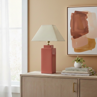 Lámpara de Mesa de Cerámica Beige | Serie ALBA