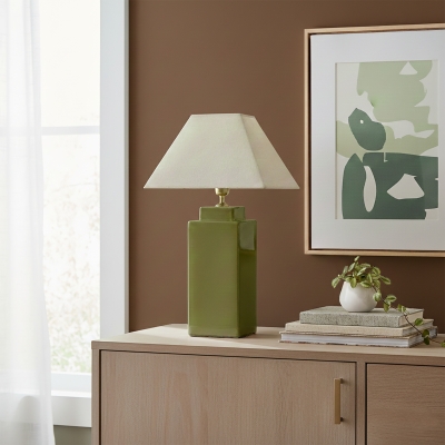 Lámpara de Mesa de Cerámica Beige | Serie ALBA