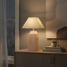 Lámpara de Mesa de Cerámica Beige | Serie ALBA